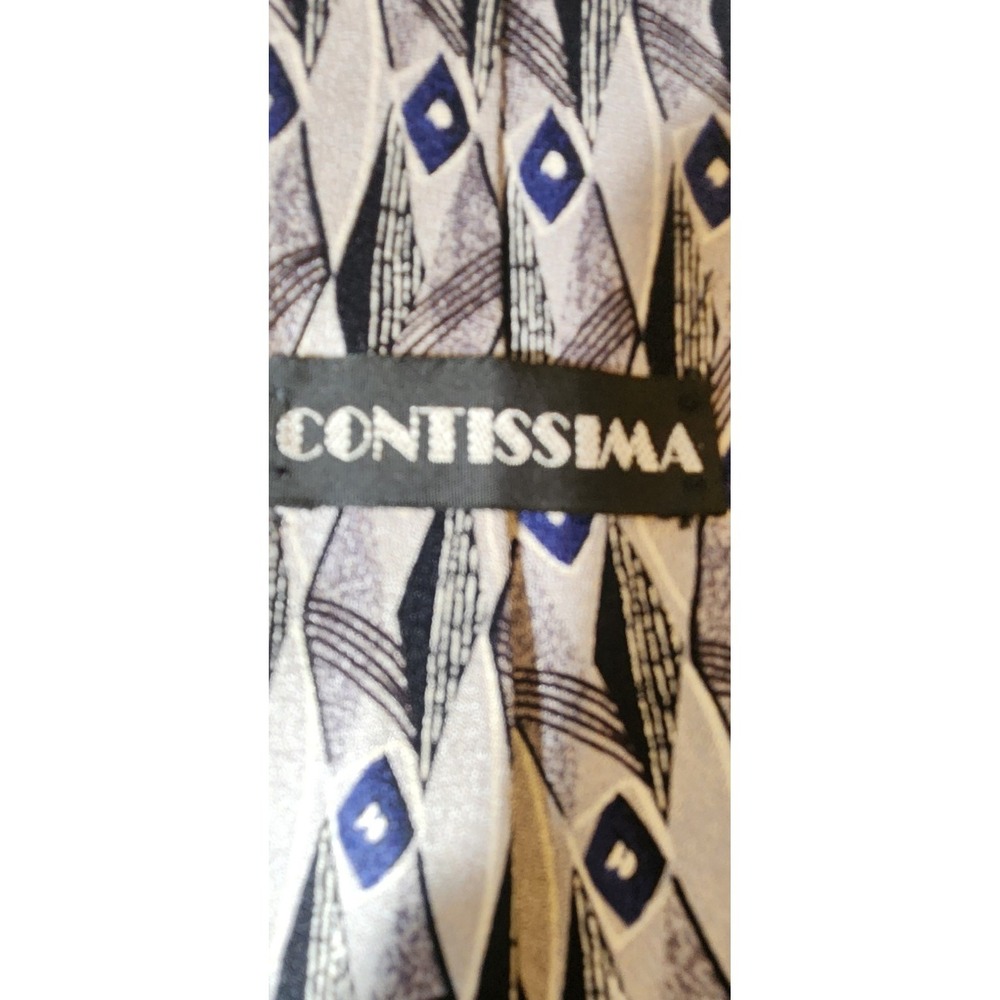 Contissima Classic Handmade Silk Necktie Made In Italy With Geometric Pattern - Picture 2 of 4